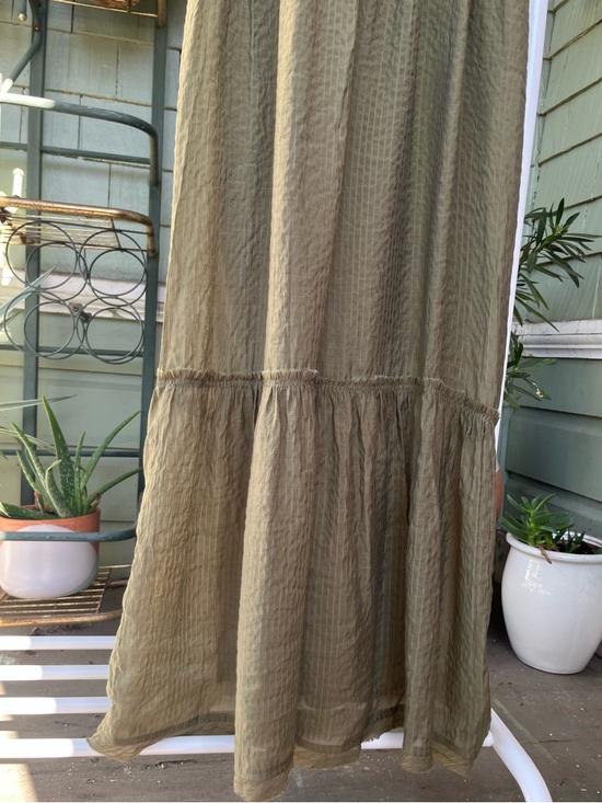 NWOT Free People Frankie Pintuck Cotton Olive Green Maxi Dress - Picture 9 of 16